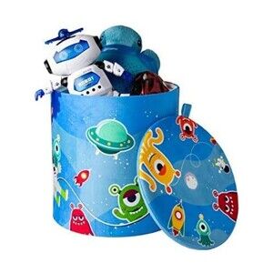 Kids Toy Storage Stool – Use As Baby/Kid Laundry Hamper or Toys Storage Bin